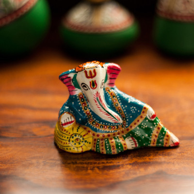 52% OFF on ExclusiveLane Meenakari Lord Ganesha Handenamelled In Metal Showpiece - 4.9 cm