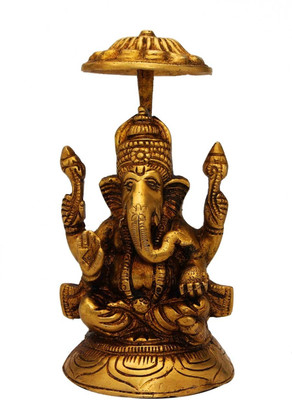 StatueStudio Ganesha Under Umbrella Small Showpiece - 15.24 cm StatueStudio Ganesha Under Umbrella Small Showpiece - 15.24 cm