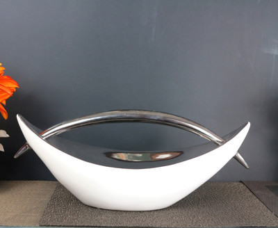 36% OFF on Importwala Ceramic Basket Silver Showpiece - 15 cm 36% OFF on Importwala Ceramic Basket Silver Showpiece - 15 cm