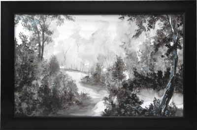 19% OFF on Adaa Watercolour Paintings Forest Night Vision with Rosewood Frame Showpiece - 37.5 cm