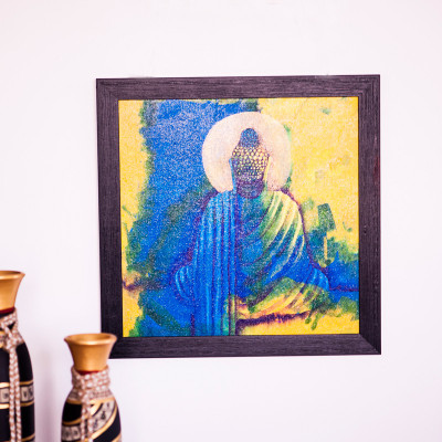 49% OFF on ExclusiveLane Meditating Lord Buddha Canvas Handpainting Showpiece - 4.9 cm