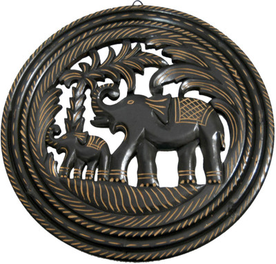 33% OFF on Pindia Wooden Round Wall Hanger Gift Item House Kitchen Hanging Decorative Showpiece - 40.6 cm