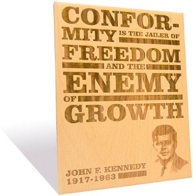 Engrave John F. Kennedy Plaque Small Showpiece  -  25 cm