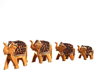 16% OFF on Aapno Rajasthan Set Of 4 Carved Wooden Elephants Showpiece - 7.62 cm 16% OFF on Aapno Rajasthan Set Of 4 Carved Wooden Elephants Showpiece - 7.62 cm