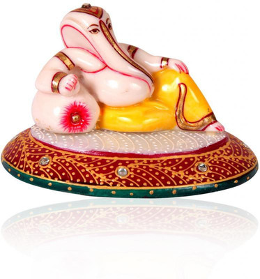 32% OFF on Rajwada Arts Marble Masand Ganeshji In Single Piece Marble Showpiece - 8 cm