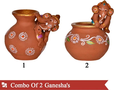 41% OFF on ExclusiveLane Combo of Handpainted Baby Ganesha Showpiece - 22 cm