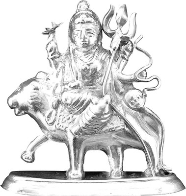 Jpearls Durga Showpiece - 3 cm Silver, Silver Jpearls Durga Showpiece - 3 cm Silver, Silver