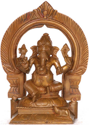 20% OFF on Exotic India Lord Ganesha Seated on Lotus Throne with Aureole Showpiece - 15.24 cm 20% OFF on Exotic India Lord Ganesha Seated on Lotus Throne with Aureole Showpiece - 15.24 cm