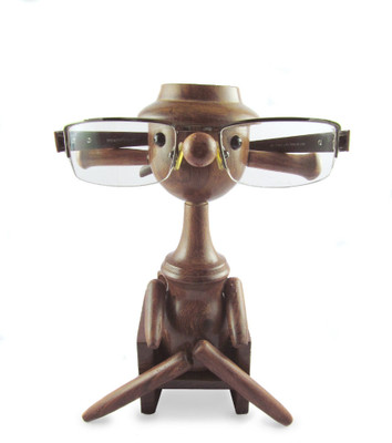 33% OFF on Pindia Funny Yet Beautiful Wooden Spectacle Stand Showpiece - 19 cm
