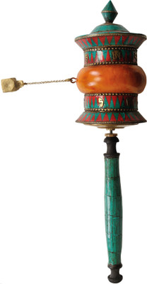 12% OFF on Exotic India Prayer Wheel Showpiece - 42 cm