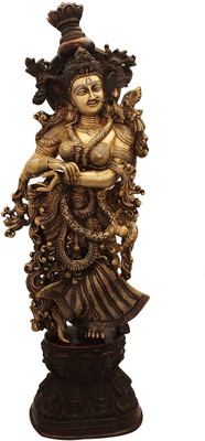 StatueStudio Radha Standing Golden Showpiece - 73.66 cm StatueStudio Radha Standing Golden Showpiece - 73.66 cm