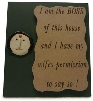 33% OFF on Earth Mural of I Am The Boss Quote Showpiece - 20.32 cm