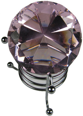 25% OFF on Eshoppee Feng Shui Pink Crystal Diamond 55mm With Stand For Remove Outside Negetive Energy Showpiece - 5 cm