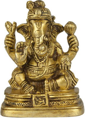 20% OFF on Exotic India Four-Armed Ganesha with Peacock Feather in Crown Showpiece - 8.382 cm 20% OFF on Exotic India Four-Armed Ganesha with Peacock Feather in Crown Showpiece - 8.382 cm