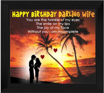 44% OFF on Ellicon B617 Happy Birthday Darling Wife Showpiece - 19.5 cm