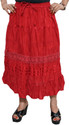 Indiatrendzs Solid Women's A-line Red Skirt