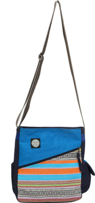 12% OFF on Anekaant Women Casual Blue Canvas, Cotton Sling Bag 12% OFF on Anekaant Women Casual Blue Canvas, Cotton Sling Bag