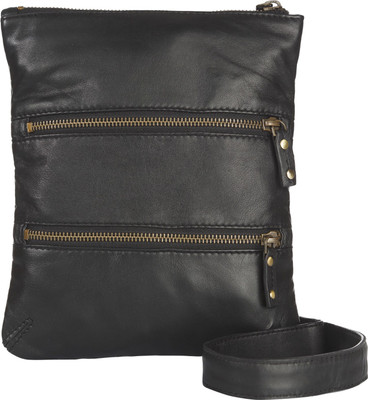 13% OFF on Sellini Women Casual Black Genuine Leather Sling Bag