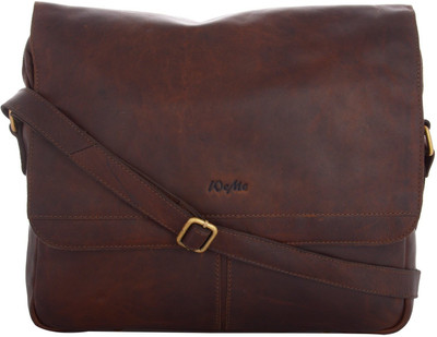 WeMe Men Casual Tan Genuine Leather Sling Bag
