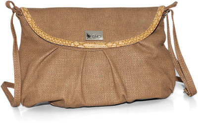 50% OFF on Fab Fashion Women, Girls Casual, Festive, Formal Khaki Leatherette Sling Bag