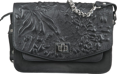 20% OFF on Neon By Paint Women Casual Black Genuine Leather Sling Bag