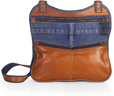 10% OFF on Hibiscus Women Casual Blue, Orange Denim, Genuine Leather Sling Bag 10% OFF on Hibiscus Women Casual Blue, Orange Denim, Genuine Leather Sling Bag