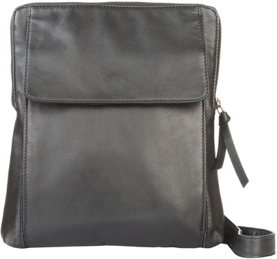 17% OFF on Sellini Women Casual Black Genuine Leather Sling Bag