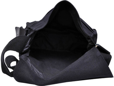 LEO Women Casual Black Canvas Sling Bag LEO Women Casual Black Canvas Sling Bag