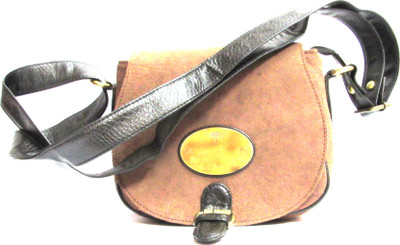 68% OFF on Attitude Men, Women Casual Brown Genuine Leather Sling Bag