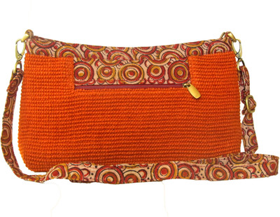 Beautona Women Casual Orange Cotton Sling Bag