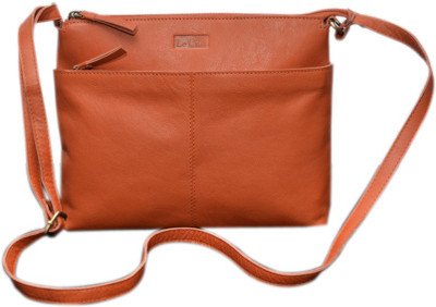 59% OFF on Le Craf Girls Casual Orange Genuine Leather Sling Bag
