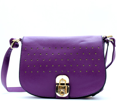 63% OFF on Diana Korr Women Casual Purple PU Sling Bag