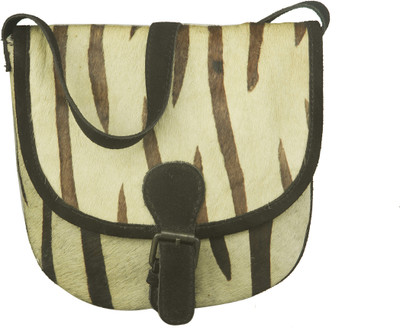 27% OFF on Neon By Paint Women Casual Beige Genuine Leather Sling Bag