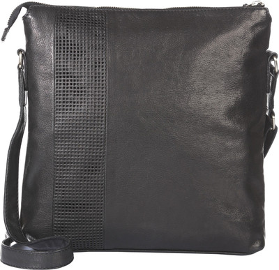 17% OFF on Sellini Women Casual Black Genuine Leather Sling Bag