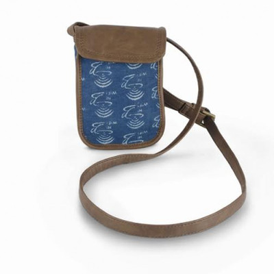 40% OFF on Happily Unmarried Men, Women Casual Blue Cotton Sling Bag