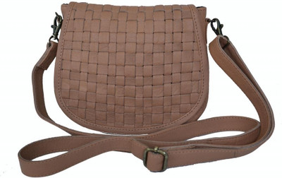 30% OFF on Aditi Wasan Women Casual, Festive Beige Genuine Leather Sling Bag
