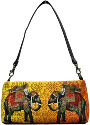 DesiPop Women Casual Gold Polyester, Canvas Sling Bag DesiPop Women Casual Gold Polyester, Canvas Sling Bag