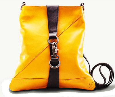 42% OFF on TWACH Women Casual Yellow Genuine Leather Sling Bag