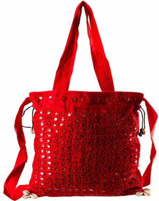43% OFF on Little India Women Casual Red Cotton Sling Bag