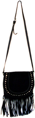 52% OFF on Saiva Women Casual, Evening/Party, Festive, Formal Black Genuine Leather Sling Bag