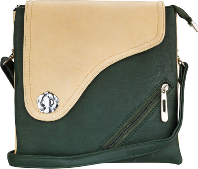 72% OFF on Glitters Women, Girls Casual Green, Beige Artificial Leather Sling Bag 72% OFF on Glitters Women, Girls Casual Green, Beige Artificial Leather Sling Bag