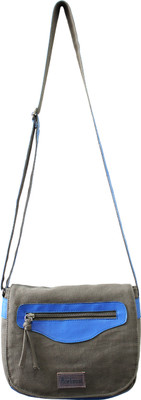 45% OFF on Anekaant Women Casual Grey, Blue Canvas, PU Sling Bag 45% OFF on Anekaant Women Casual Grey, Blue Canvas, PU Sling Bag