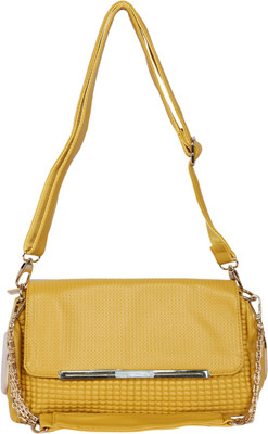 40% OFF on Thegudlook Women Casual Yellow Leatherite Sling Bag