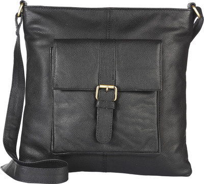 8% OFF on Sellini Women Casual Black Genuine Leather Sling Bag