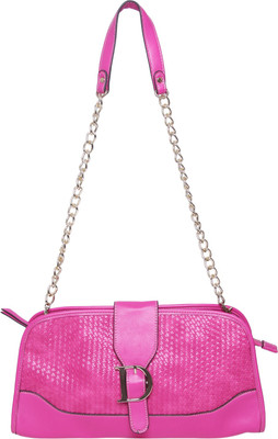 25% OFF on Thegudlook Women Casual Pink Leatherette Sling Bag