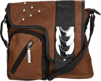 76% OFF on Glitters Women, Girls Casual Brown, Black Artificial Leather Sling Bag 76% OFF on Glitters Women, Girls Casual Brown, Black Artificial Leather Sling Bag