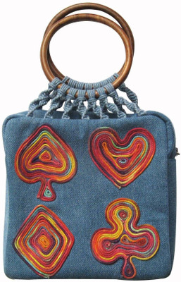 Juhi Malhotra Girls Evening/Party Multicolor Denim Hand-held Bag Juhi Malhotra Girls Evening/Party Multicolor Denim Hand-held Bag