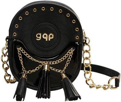 28% OFF on gqp Accessories Women Casual, Evening/Party Black PU Sling Bag