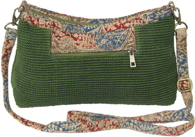 Beautona Women Casual Green Cotton Sling Bag