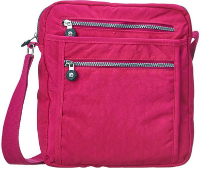 31% OFF on Cappuccino Women Casual Pink Nylon Sling Bag